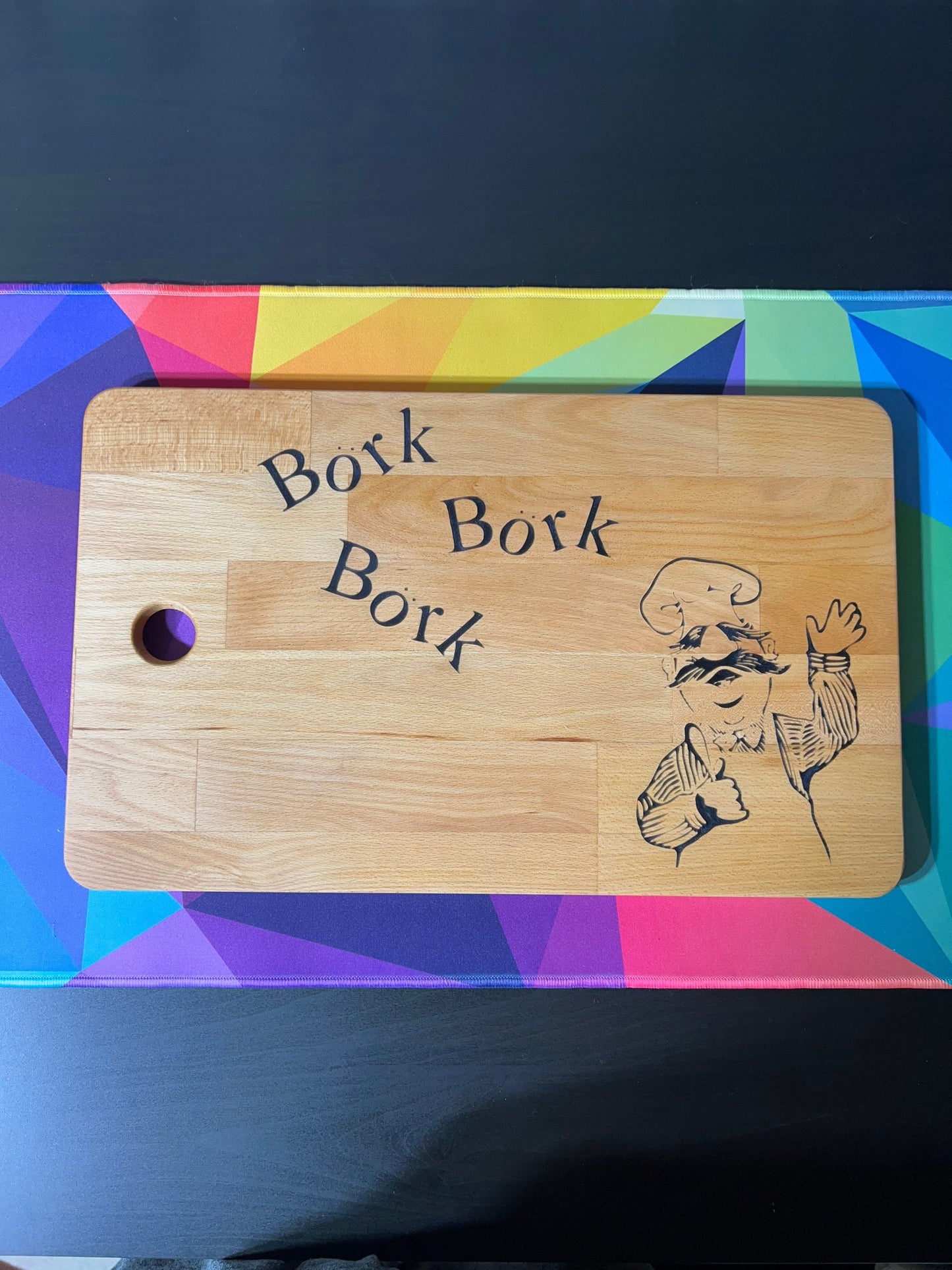 The Swedish Chef charcuterie board with epoxy inlay